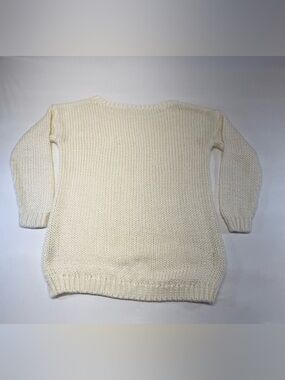 Garage Cream Scoop-Neck Chunky Knit Sweater